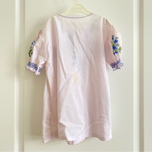 Vintage dress white with pink and green floral embroidery 💙 - Picture 3 of 3